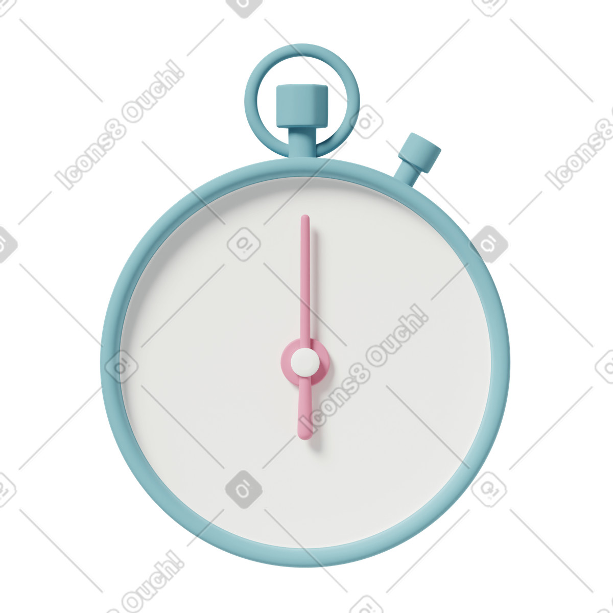 3D Casual life 스타일의 Stopwatch with pink arrow 일러스트레이션 PNG, SVG 다운로드