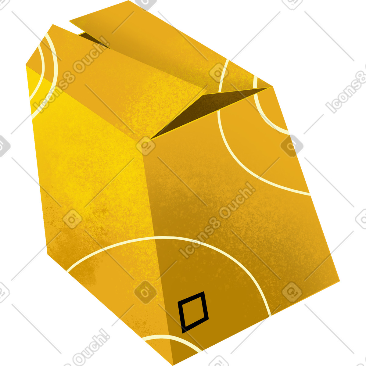 Flare 스타일의 Yellow cardboard box 일러스트레이션 PNG, SVG 다운로드