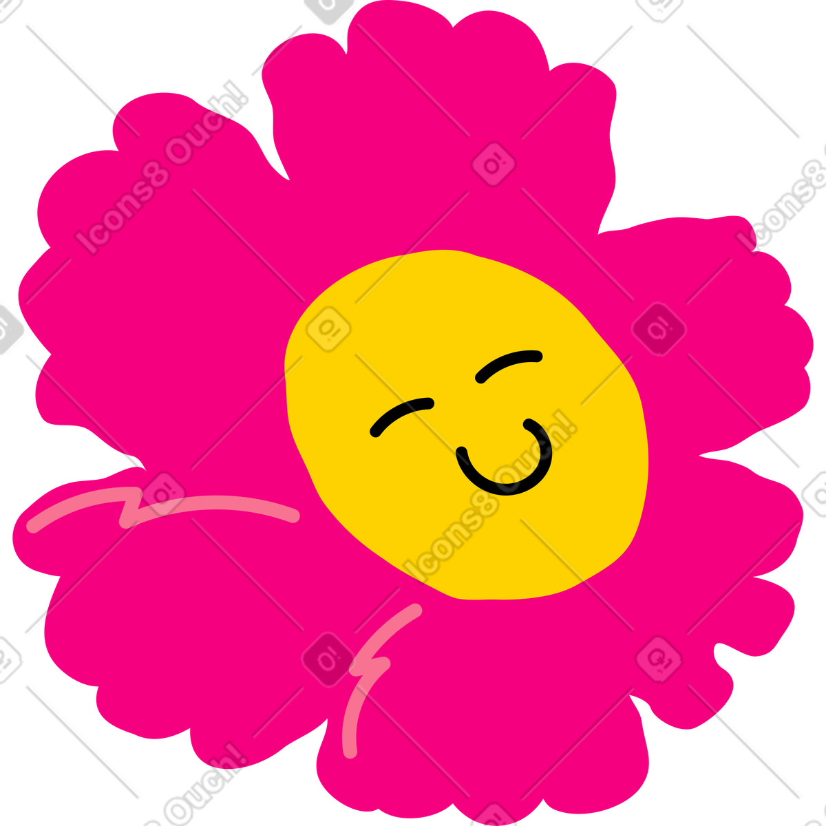 Ilustração de Flor cabeça em no estilo Giggle para baixar em PNG, SVG