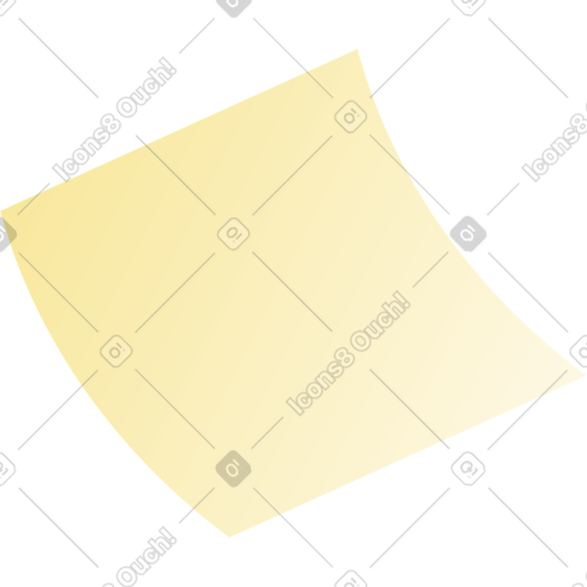 Yellow sticky note illustration in Beam style download in PNG, SVG