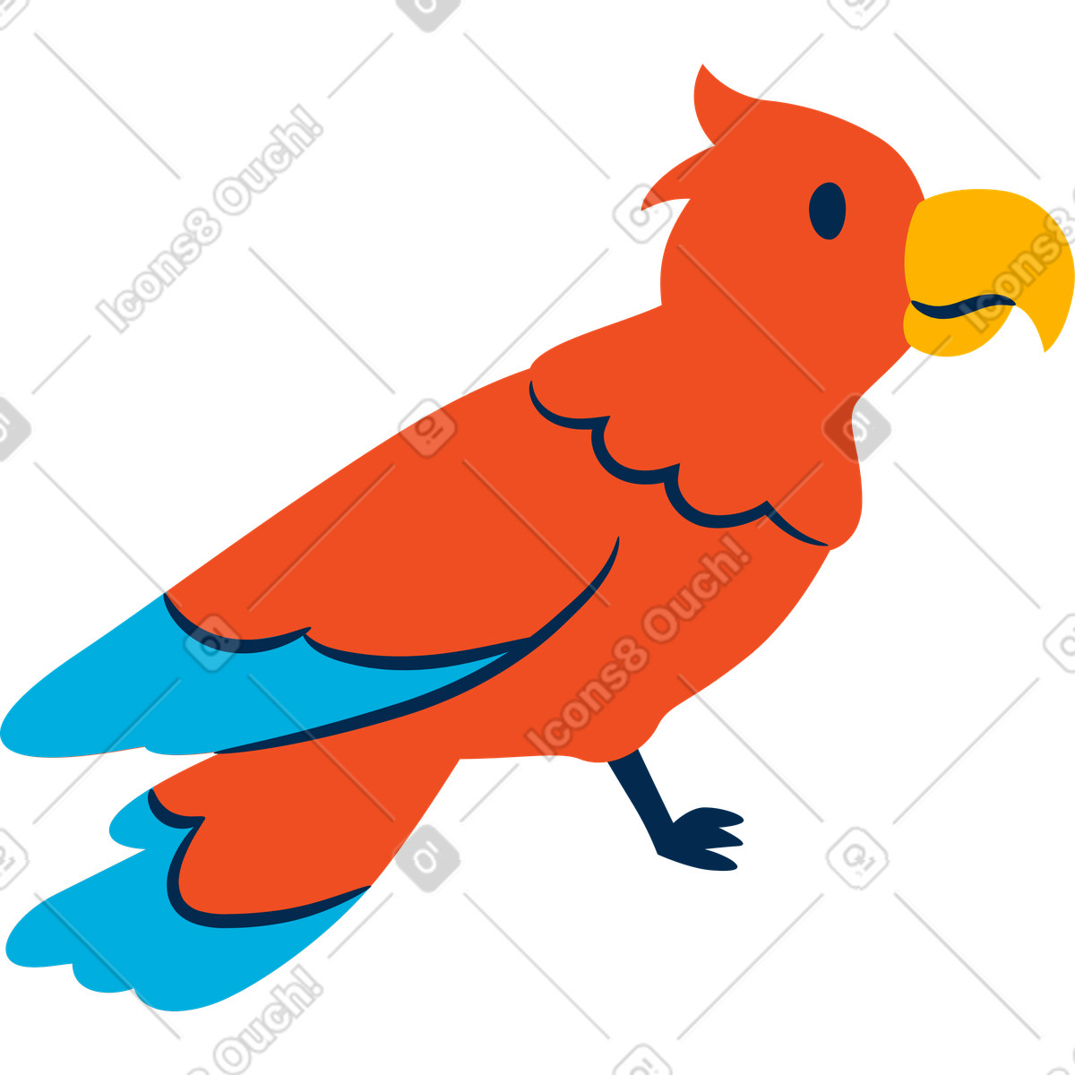 Ilustración Loro en estilo Flame a descargar en PNG y SVG