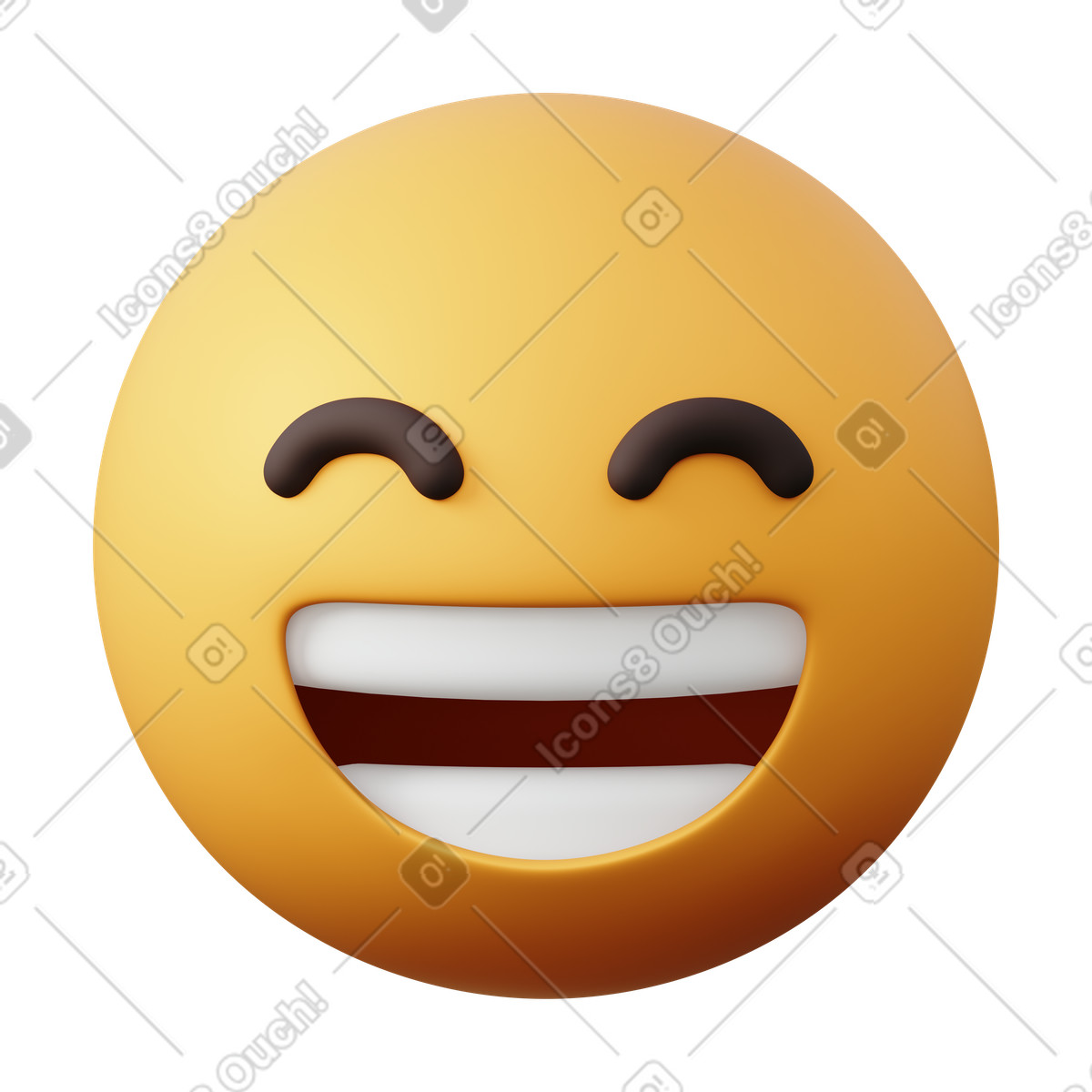 Ilustración Emoji de cara radiante con ojos sonrientes en estilo 3D Sugary a descargar en PNG y SVG