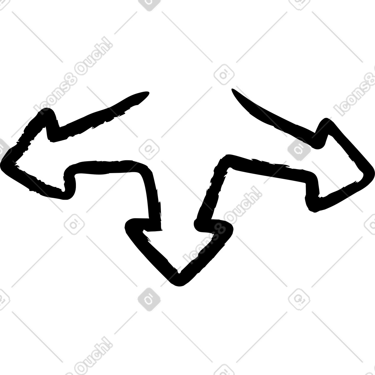 Dreifacher pfeil-Illustration im Twirl-Stil als Download in PNG, SVG