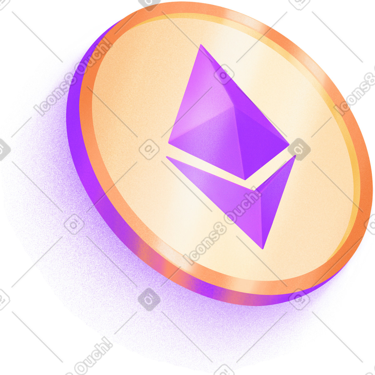 Ilustración Coin ethereum en estilo Smart a descargar en PNG y SVG