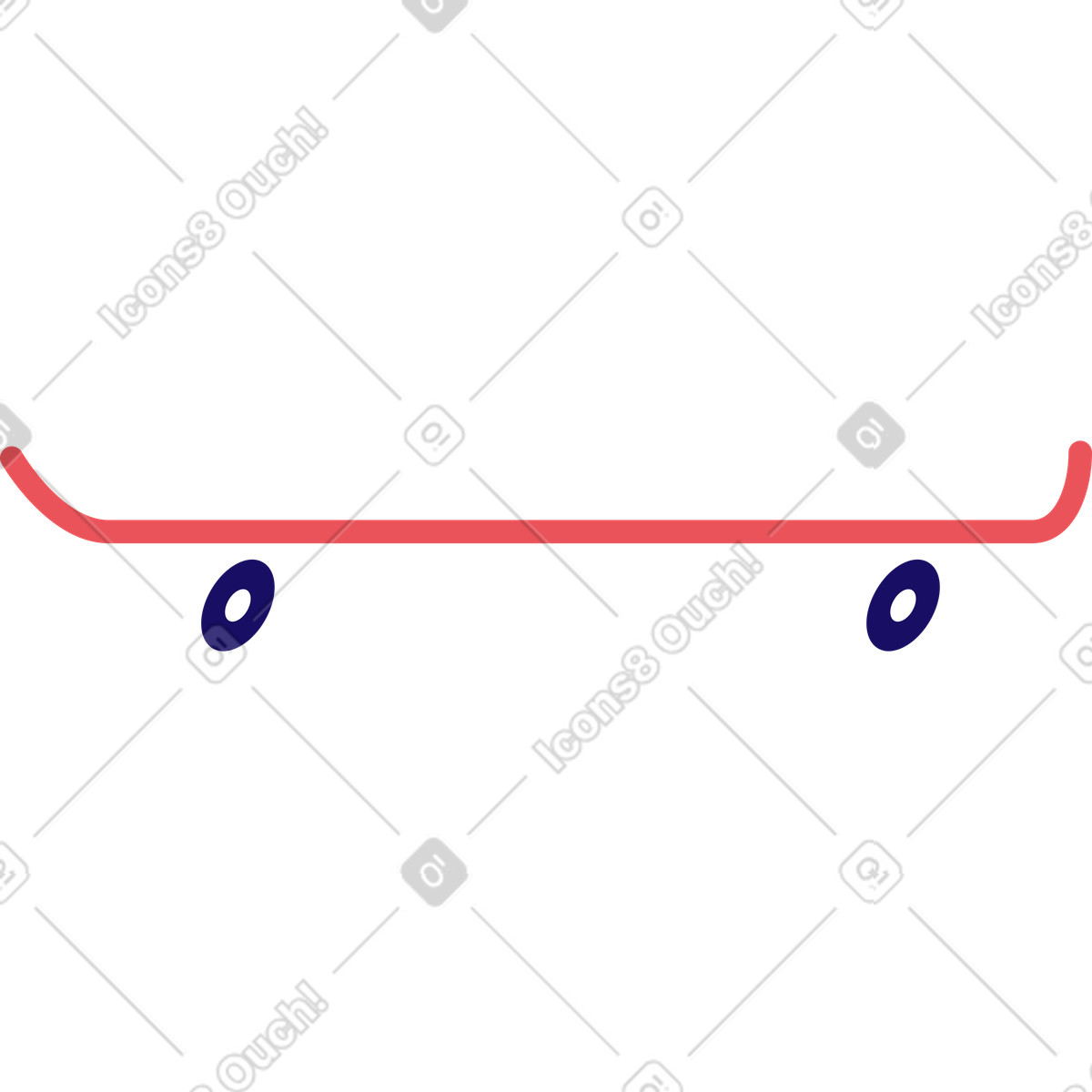 Ilustração de Skate em no estilo Bendy para baixar em PNG, SVG