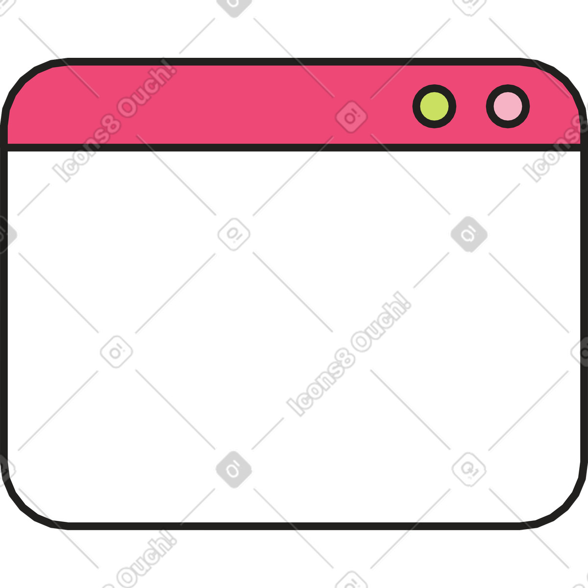 Small empty browser window illustration in Dazzle style download in PNG, SVG