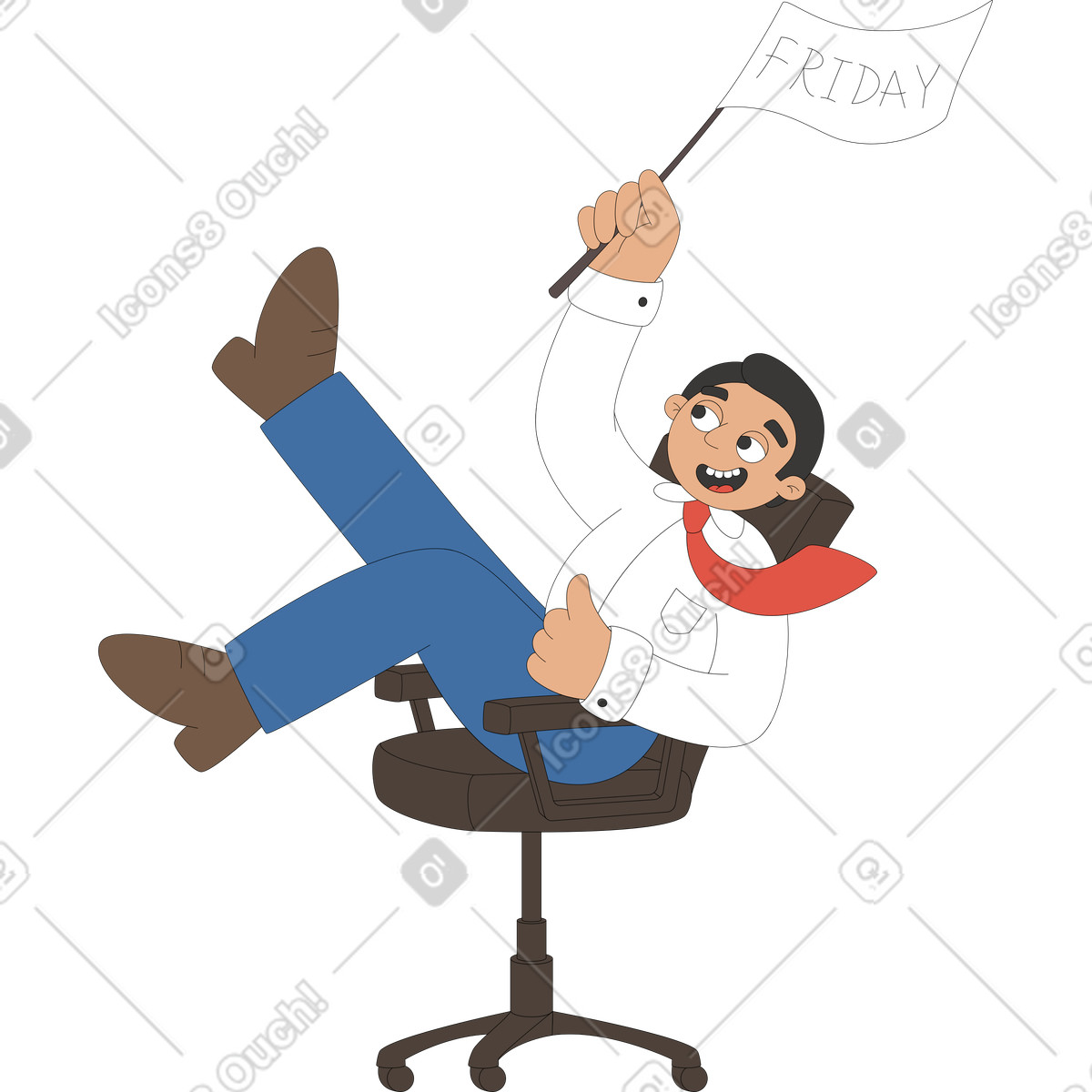 Stuhl chef-Illustration im Sitcom-Stil als Download in PNG, SVG
