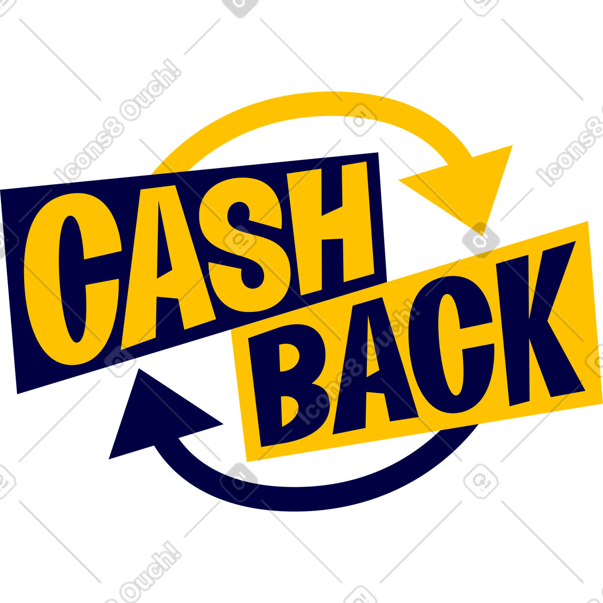Lettering cashback with arrows text illustration in style download in PNG, SVG
