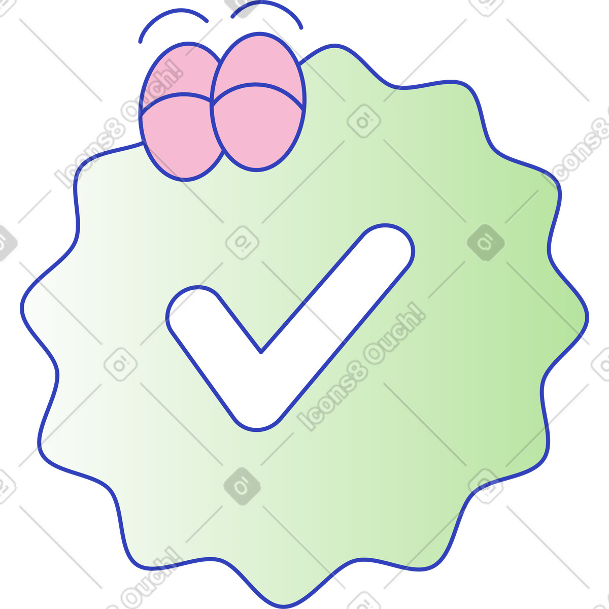 Verified icon illustration in Eyeful style download in PNG, SVG