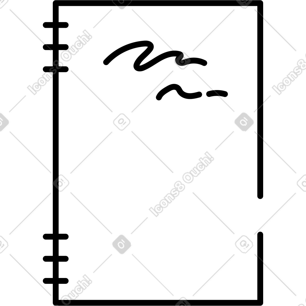 Notebook on the rings illustration in Transistor style download in PNG, SVG