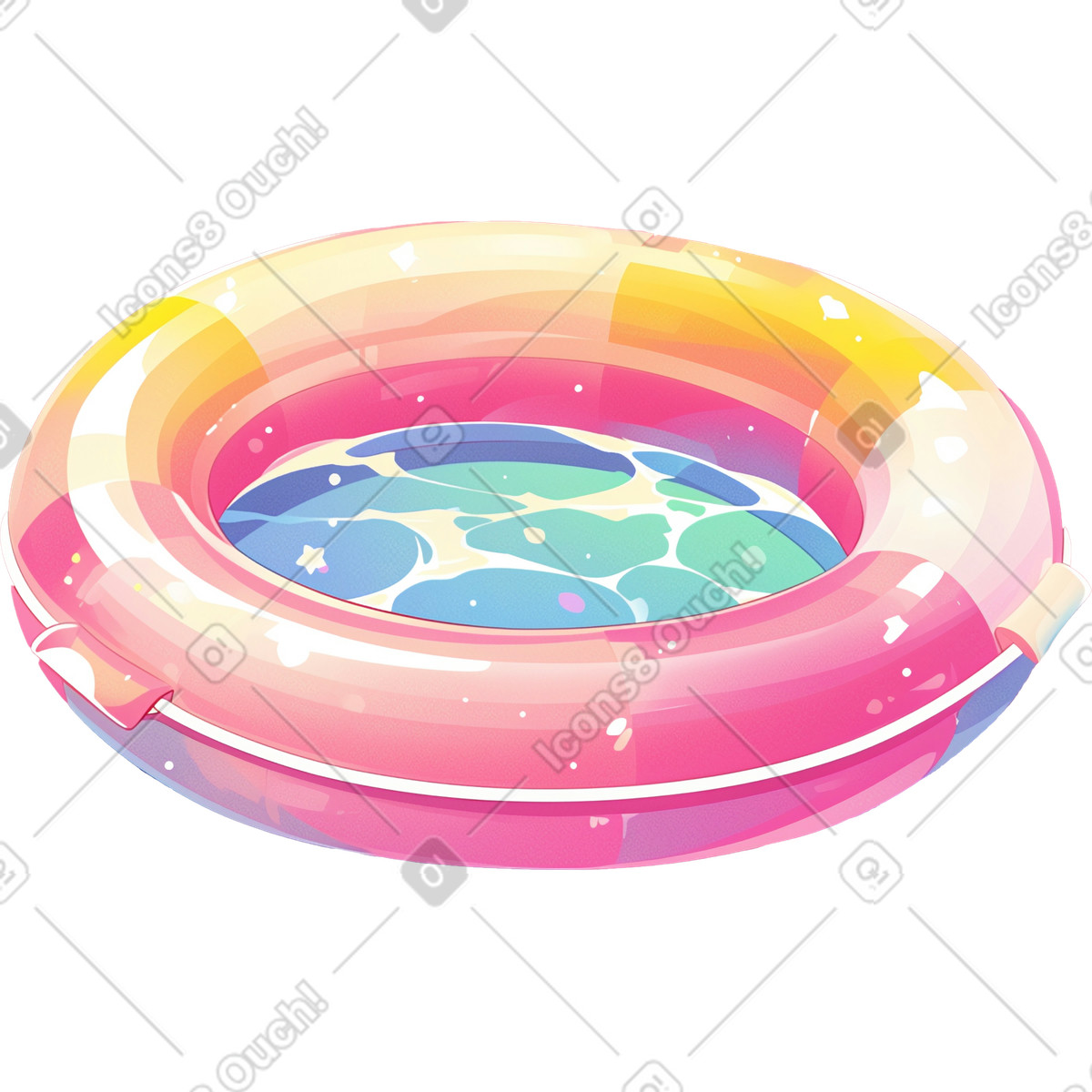 Summer inflated pool illustration in Glazy style download in PNG, SVG