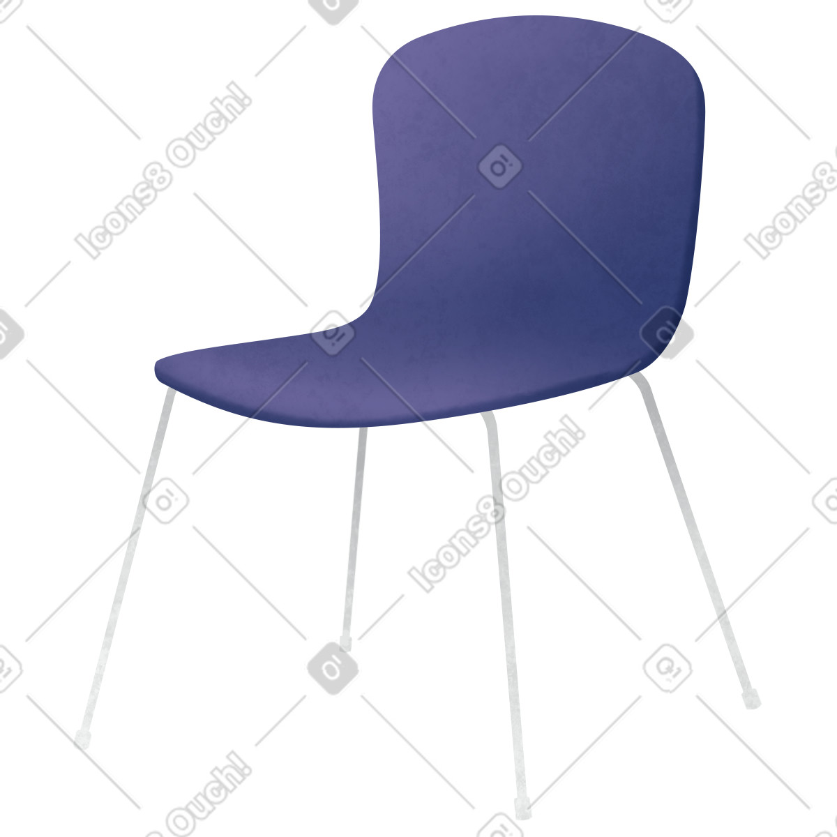下载 Lifestyle 风格的 Chair with purple seat front 插画，支持 PNG、SVG 格式