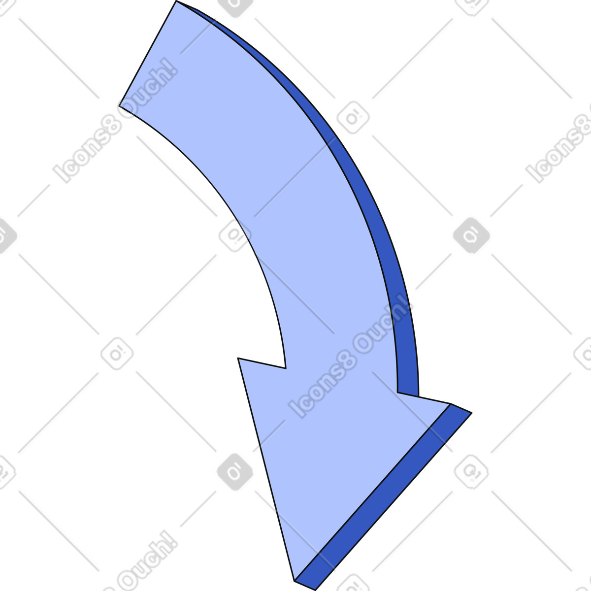 Down arrow illustration in Techny style download in PNG, SVG