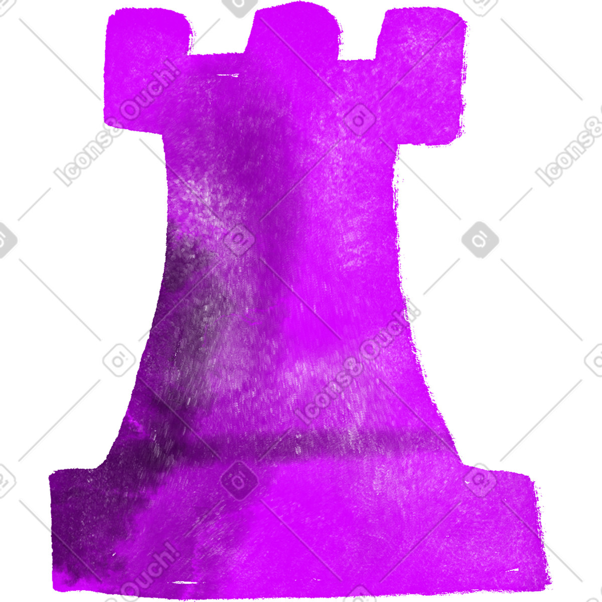 Ilustração de Pink rook chess piece em no estilo Inky para baixar em PNG, SVG