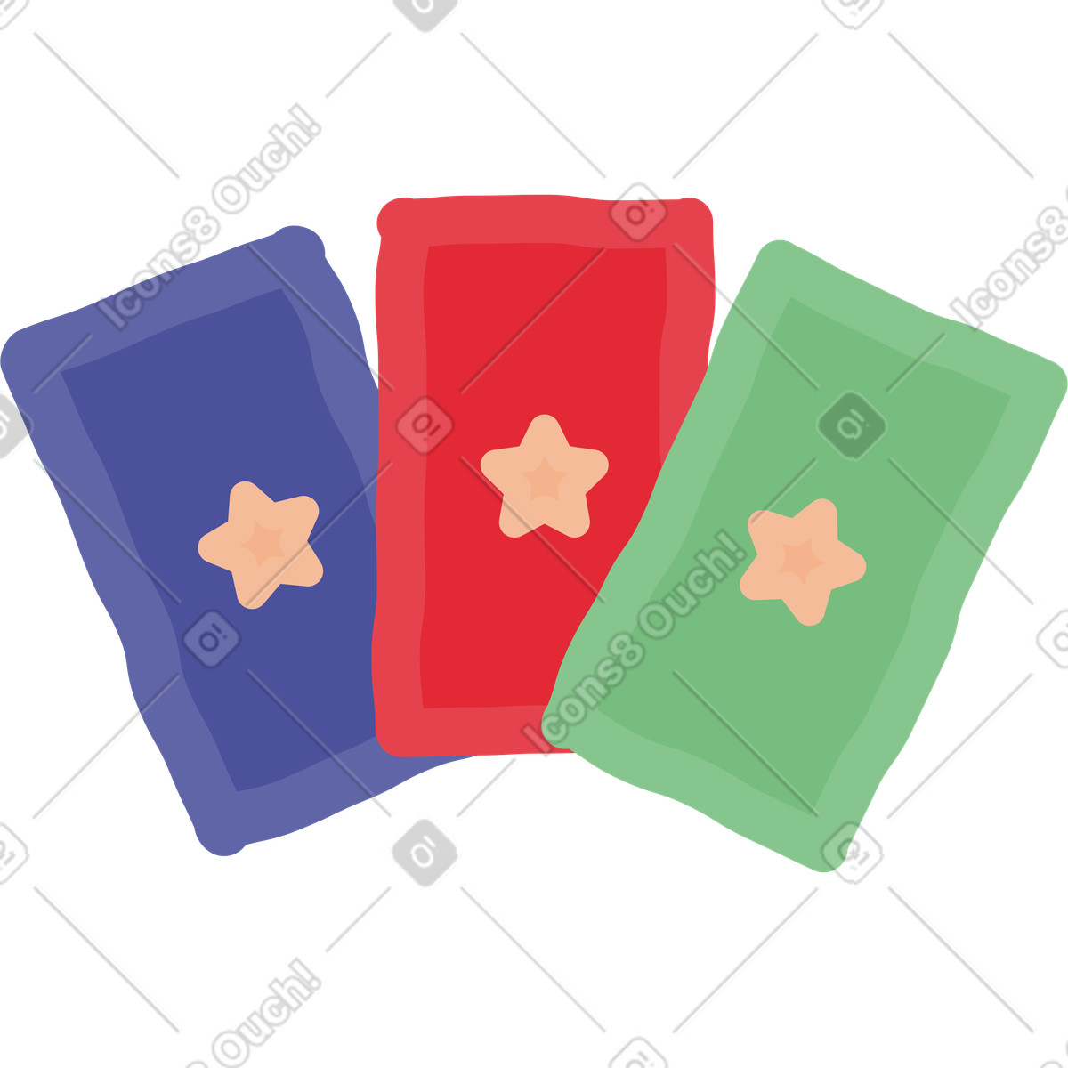 Cards illustration in Stripy style download in PNG, SVG