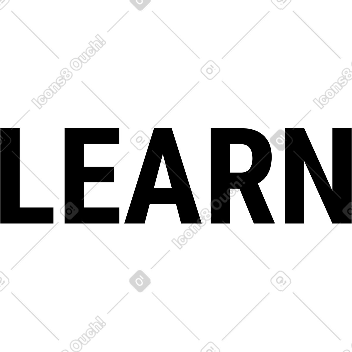 Ilustración Aprender texto en estilo Memphis a descargar en PNG y SVG