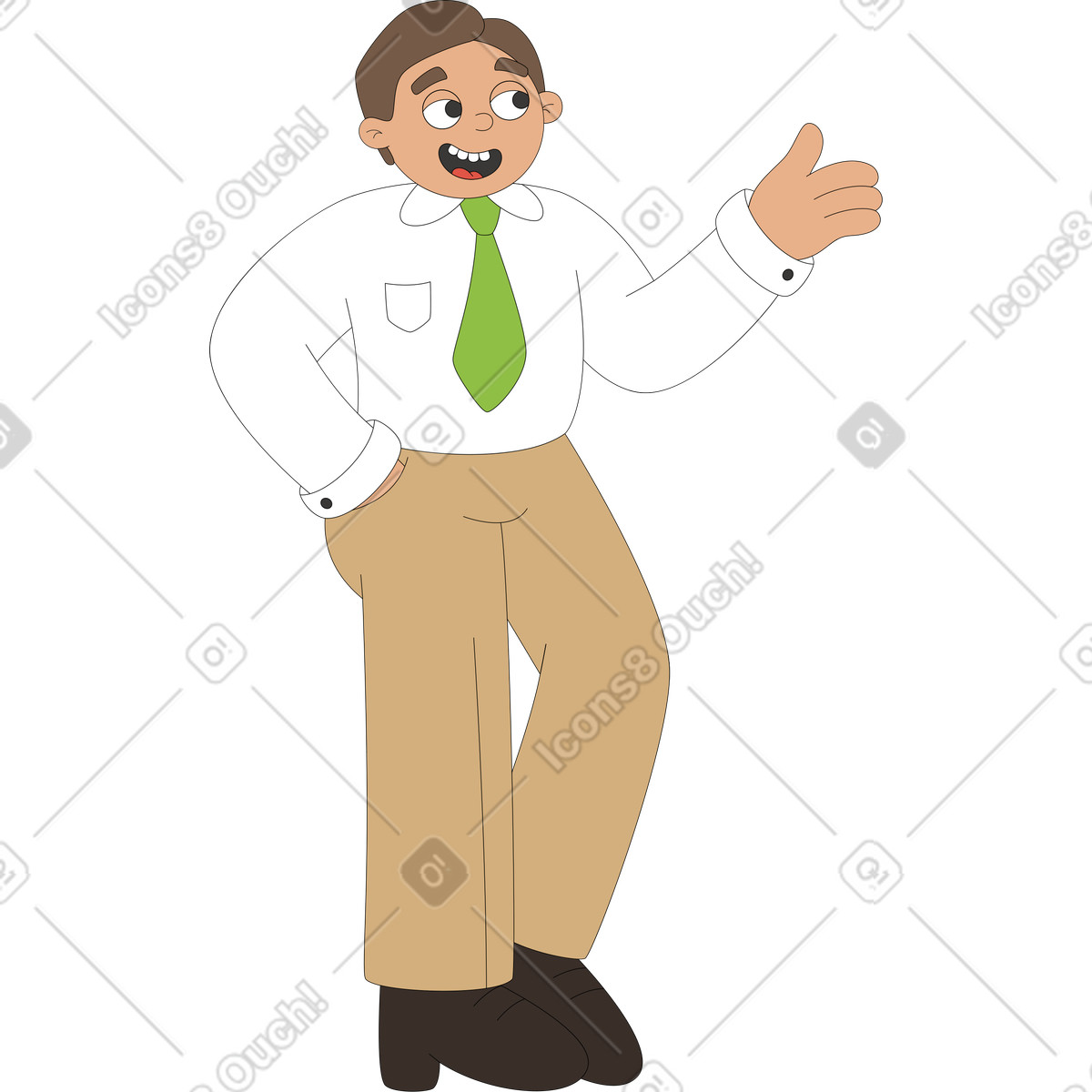 Uomo illustrazione in stile Sitcom scarica in PNG, SVG