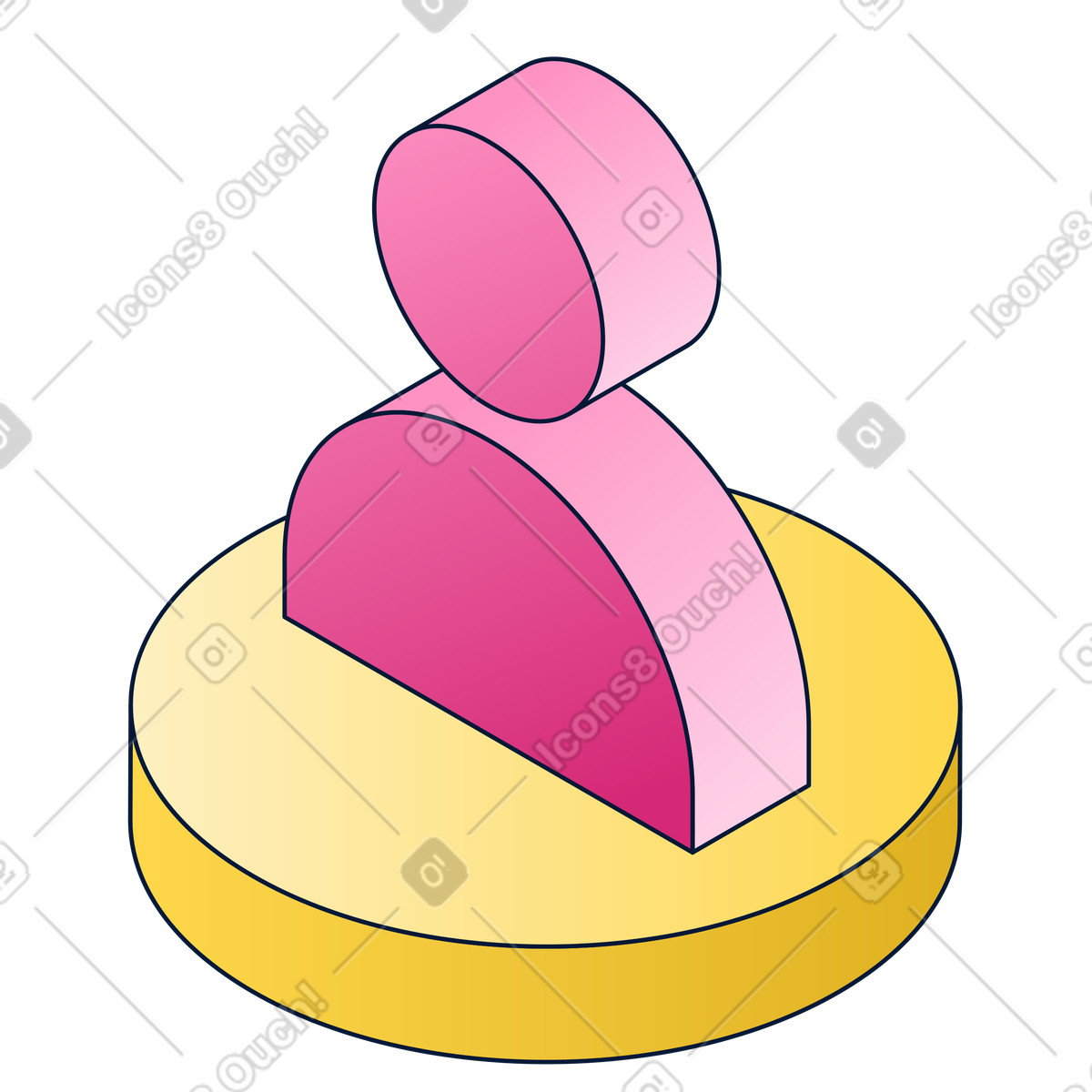 Simple user shape on platform, personal account and online identity illustration in Neat style download in PNG, SVG