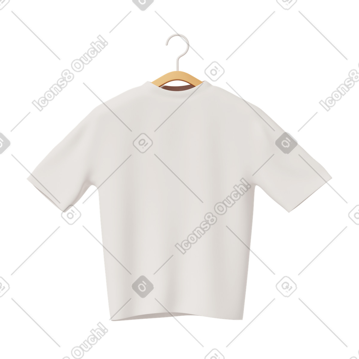T shirt on hanger mockup illustration in 3D Casual life style download in PNG, SVG