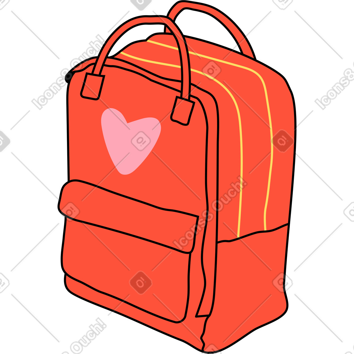 Rucksack-Illustration im Kindy-Stil als Download in PNG, SVG