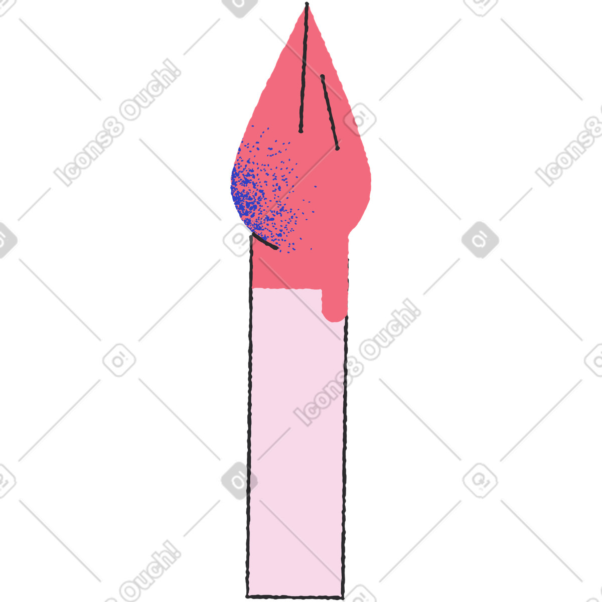 Illustration Pinceau rouge dans le style Pablo à télécharger aux formats PNG, SVG