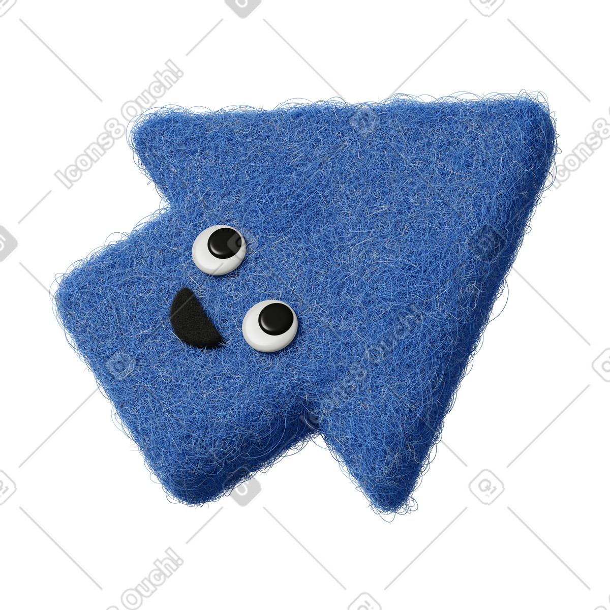 Ilustración Cute blue cursor en estilo Fuzzy a descargar en PNG y SVG