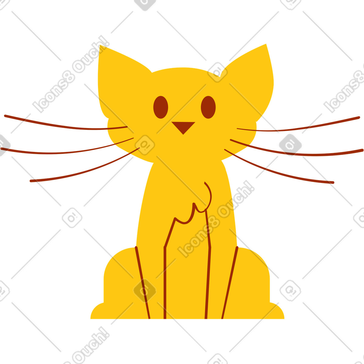 Illustration Chat dans le style Woof à télécharger aux formats PNG, SVG