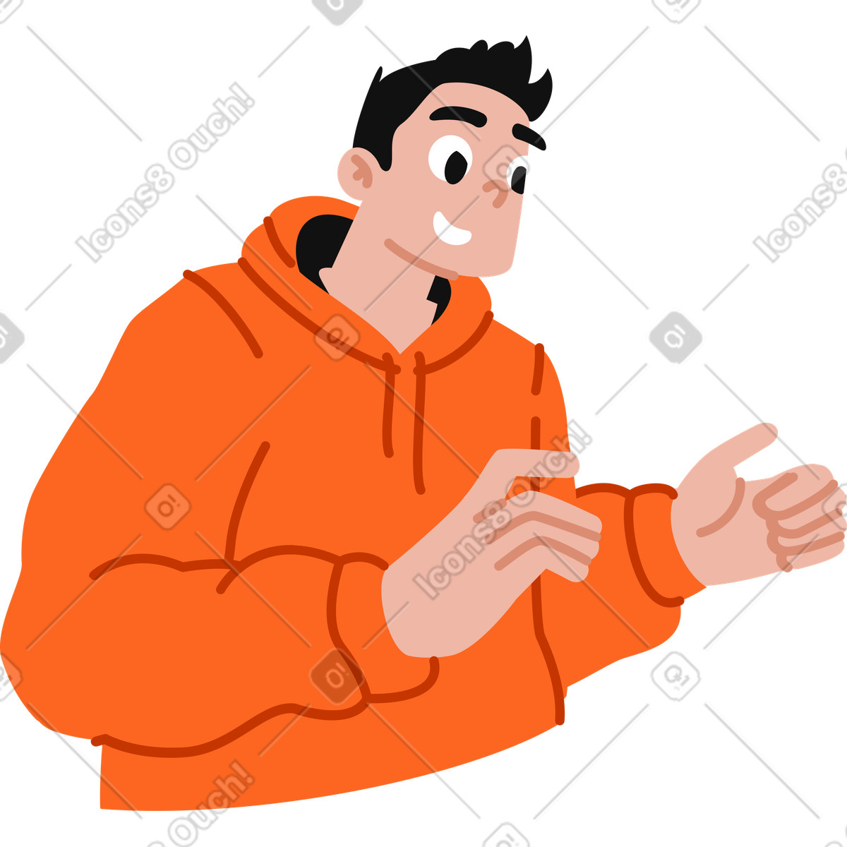 Giovane che tiene qualcosa illustrazione in stile Active scarica in PNG, SVG
