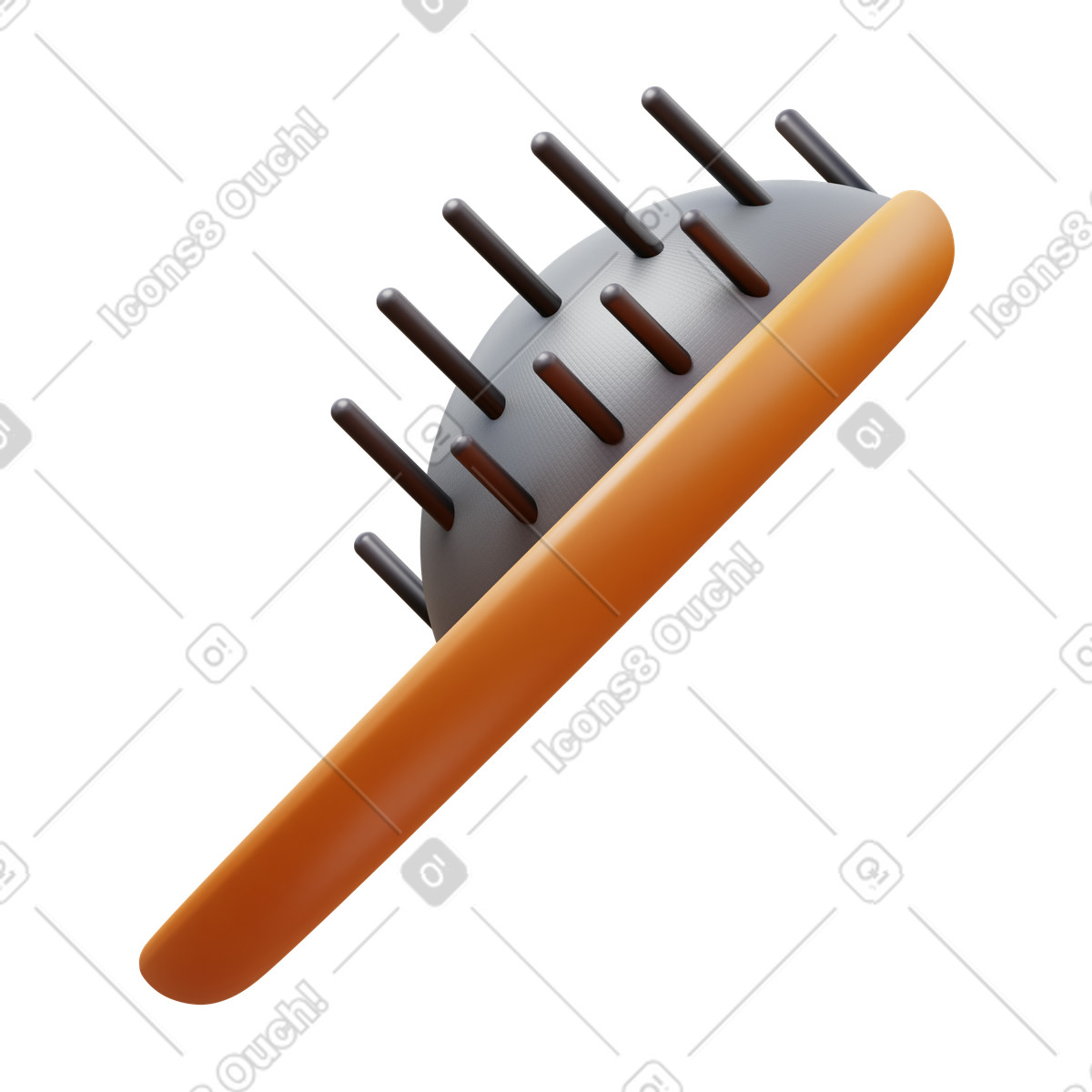 Hair brush illustrazione in stile 3D Fluency scarica in PNG, SVG