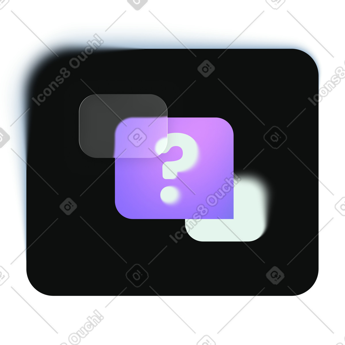 Ilustração de Help center question, Customer support request, FAQ assistance icon em no estilo Void para baixar em PNG, SVG