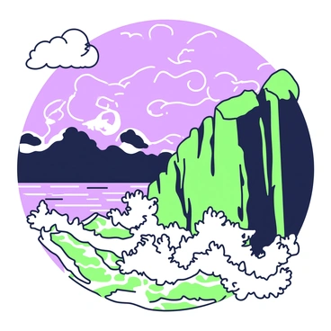 A dramatic scene unfolds with steep cliffs rising sharply from turbulent waters below. Waves crash violently against the base of the cliffs, sending up plumes of mist and foam. The cliffs are rugged, with jagged edges and crevices visible along their surfaces. Above, a moody sky is filled with dark, swirling clouds, hinting at an impending storm. The atmosphere is charged, with the powerful movement of the ocean contrasting against the stillness of the cliffs. In the distance, the horizon appears tumultuous, merging the dark sea and sky.