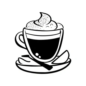 A clear glass cup filled with rich, creamy chocolate mousse topped with a generous swirl of whipped cream. The mousse has a glossy finish, showing its decadent texture. A sprinkle of cocoa powder decorates the top, while a few chocolate shavings rest beside the cup on a small, elegant saucer. The cup is placed on a wooden table, accentuating its luxurious appearance.