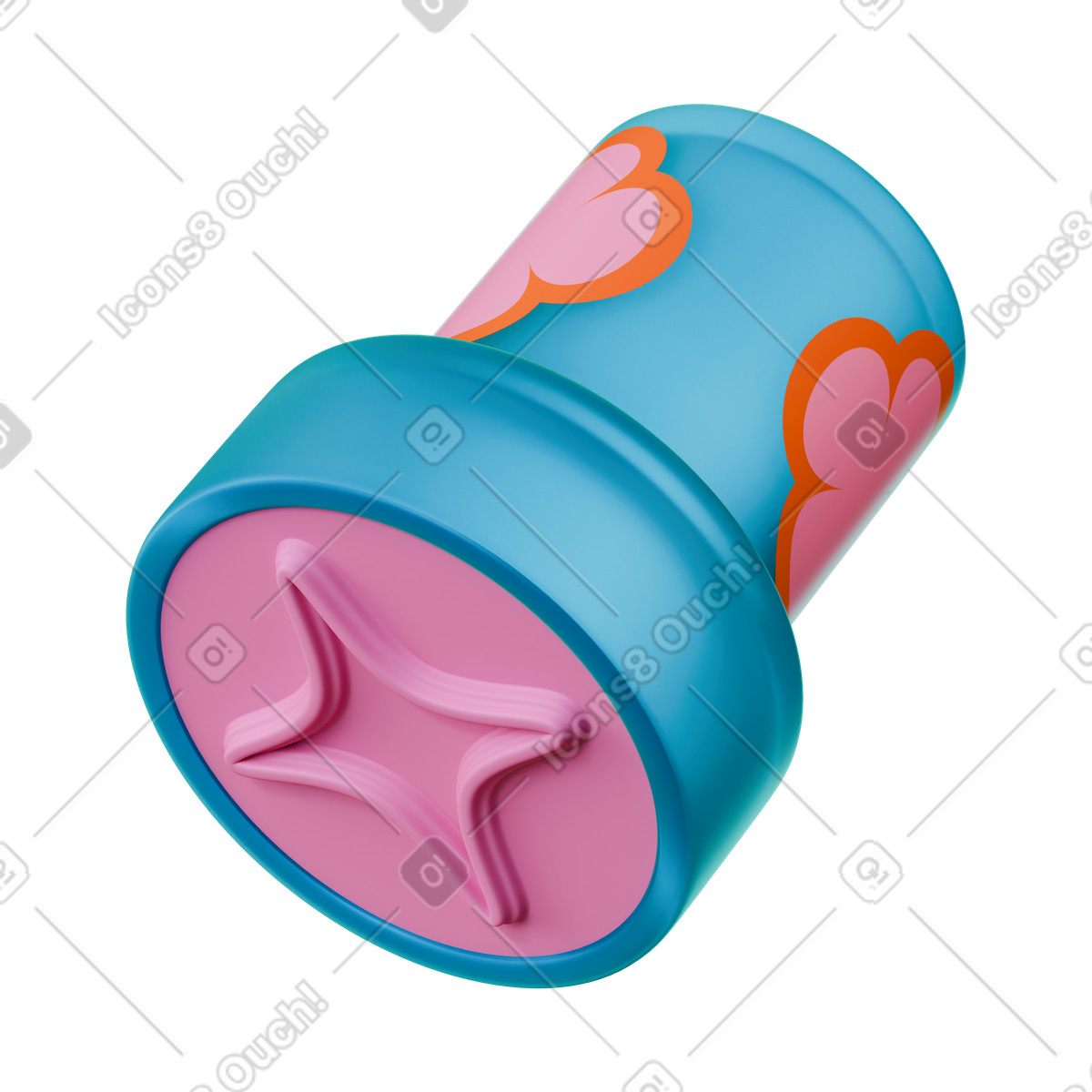 Ilustração de Stamp star shaped kids craft tool with colorful plastic body em no estilo 3D Stickle para baixar em PNG, SVG