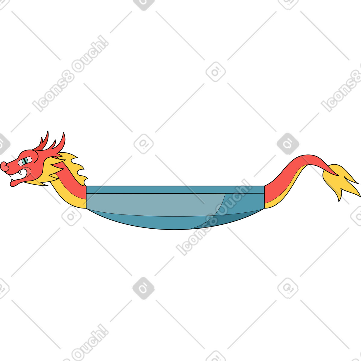 Ilustración Barco de dragón en estilo Surr a descargar en PNG y SVG