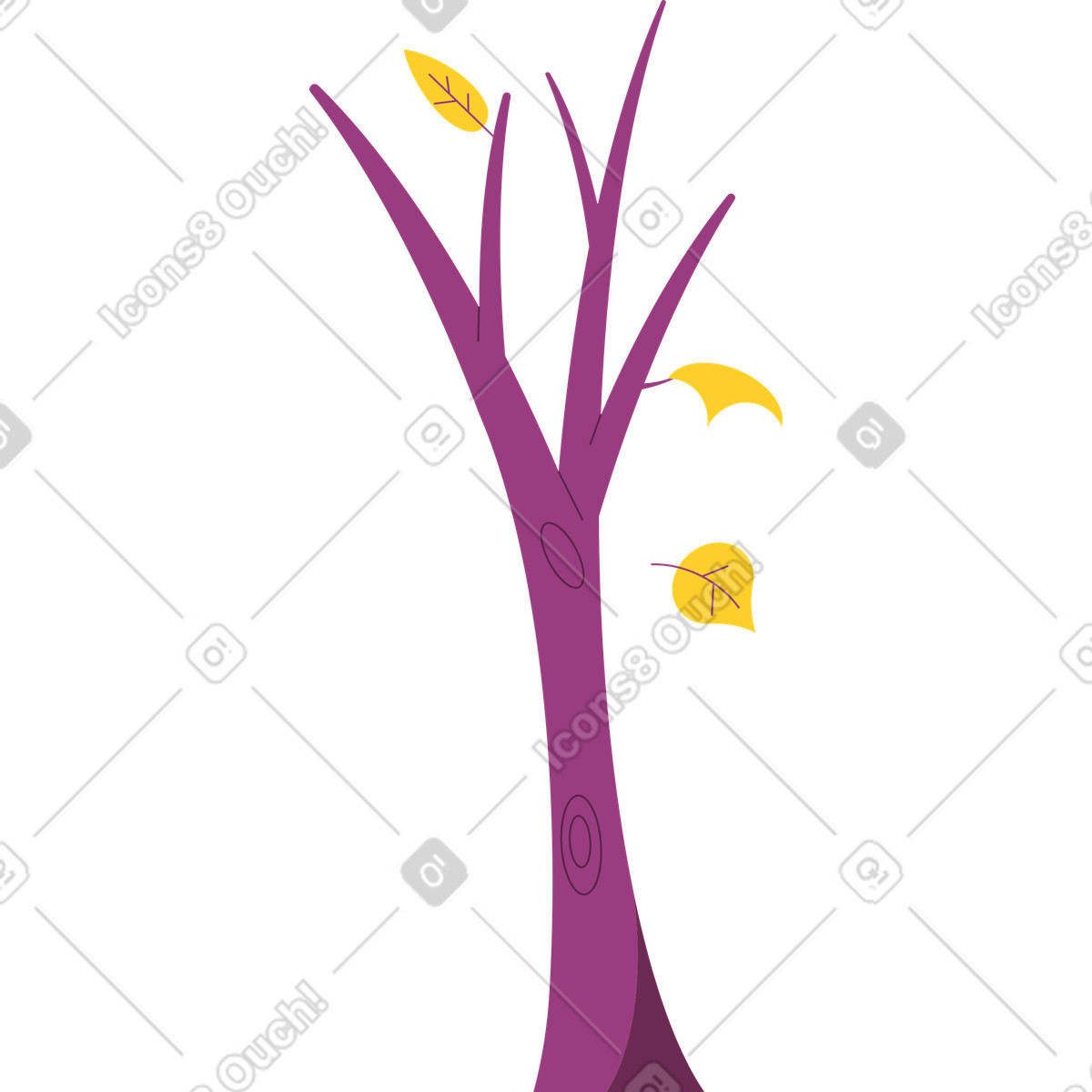 Illustration Arbre d'automne dans le style Sammy à télécharger aux formats PNG, SVG