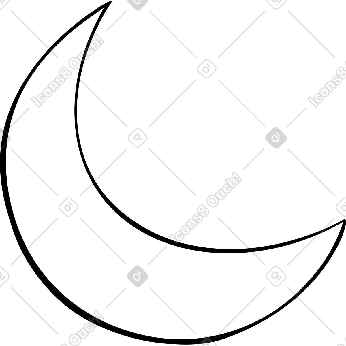 Ilustración Luna en estilo Journal a descargar en PNG y SVG