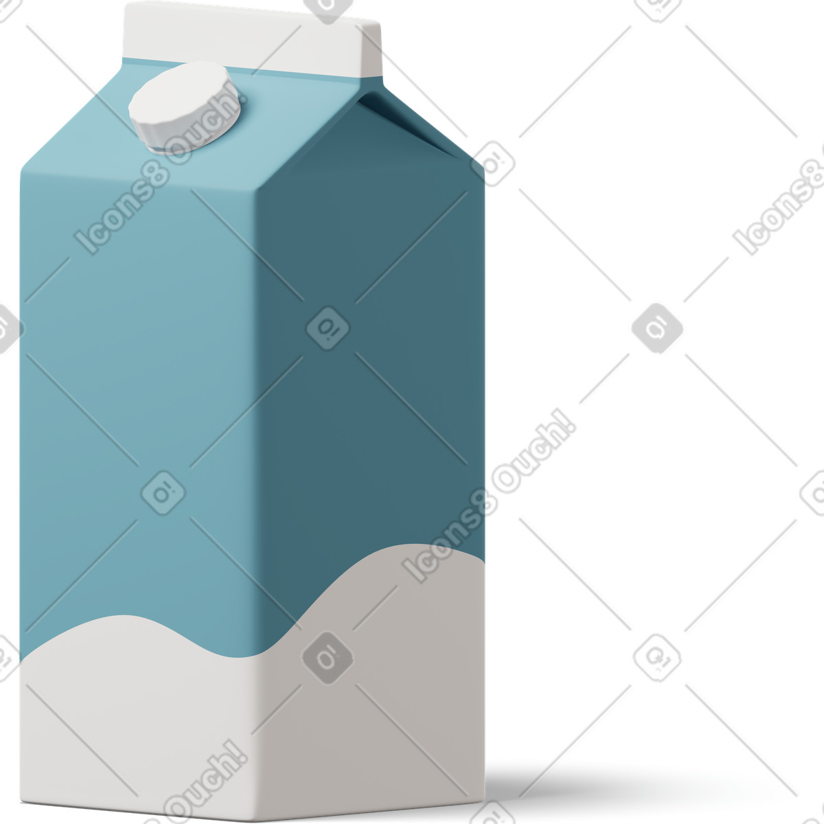 Blue milk carton illustration in 3D Casual life style download in PNG, SVG