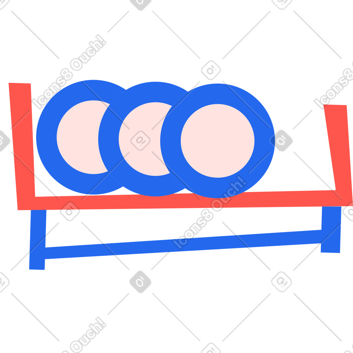 Kingdom kitchen shelf illustration in style download in PNG, SVG