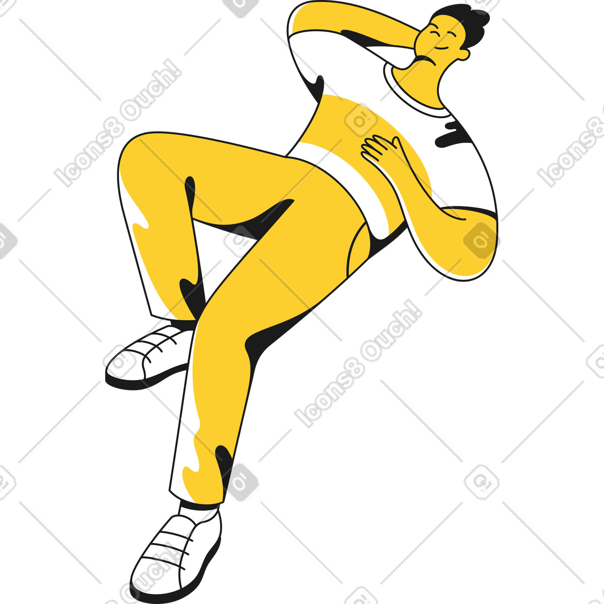 Man lies illustration in Taxi style download in PNG, SVG