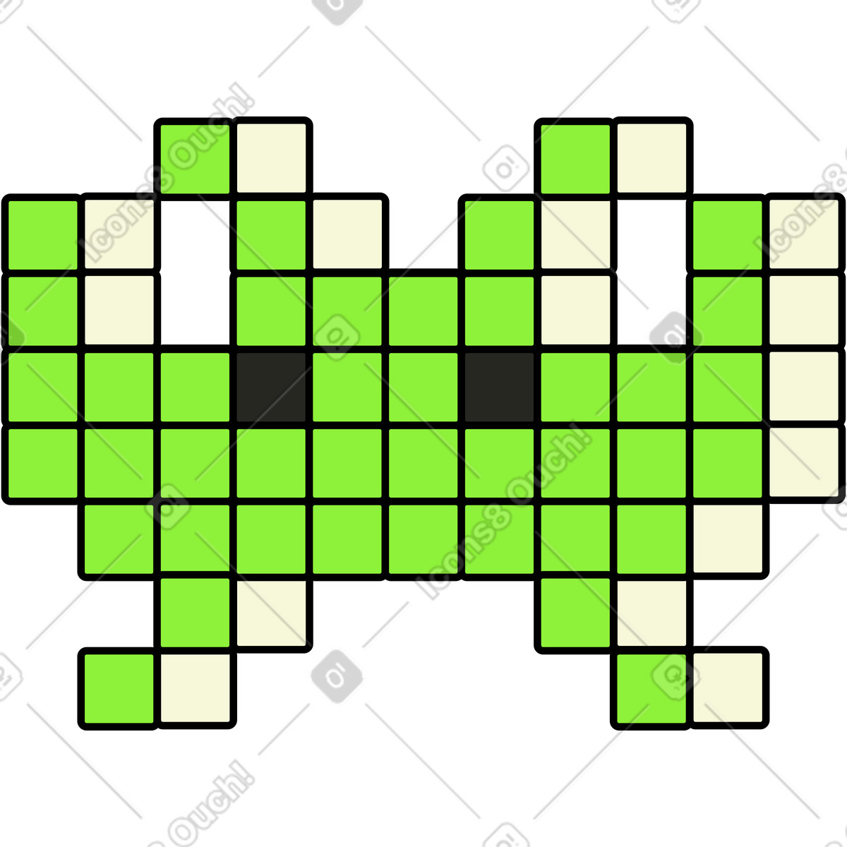 Außerirdisches grün-Illustration im Retro-Stil als Download in PNG, SVG