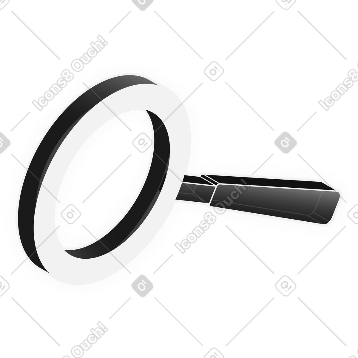 Inspection and research with data exploration magnifying glass illustration in Inverse style download in PNG, SVG