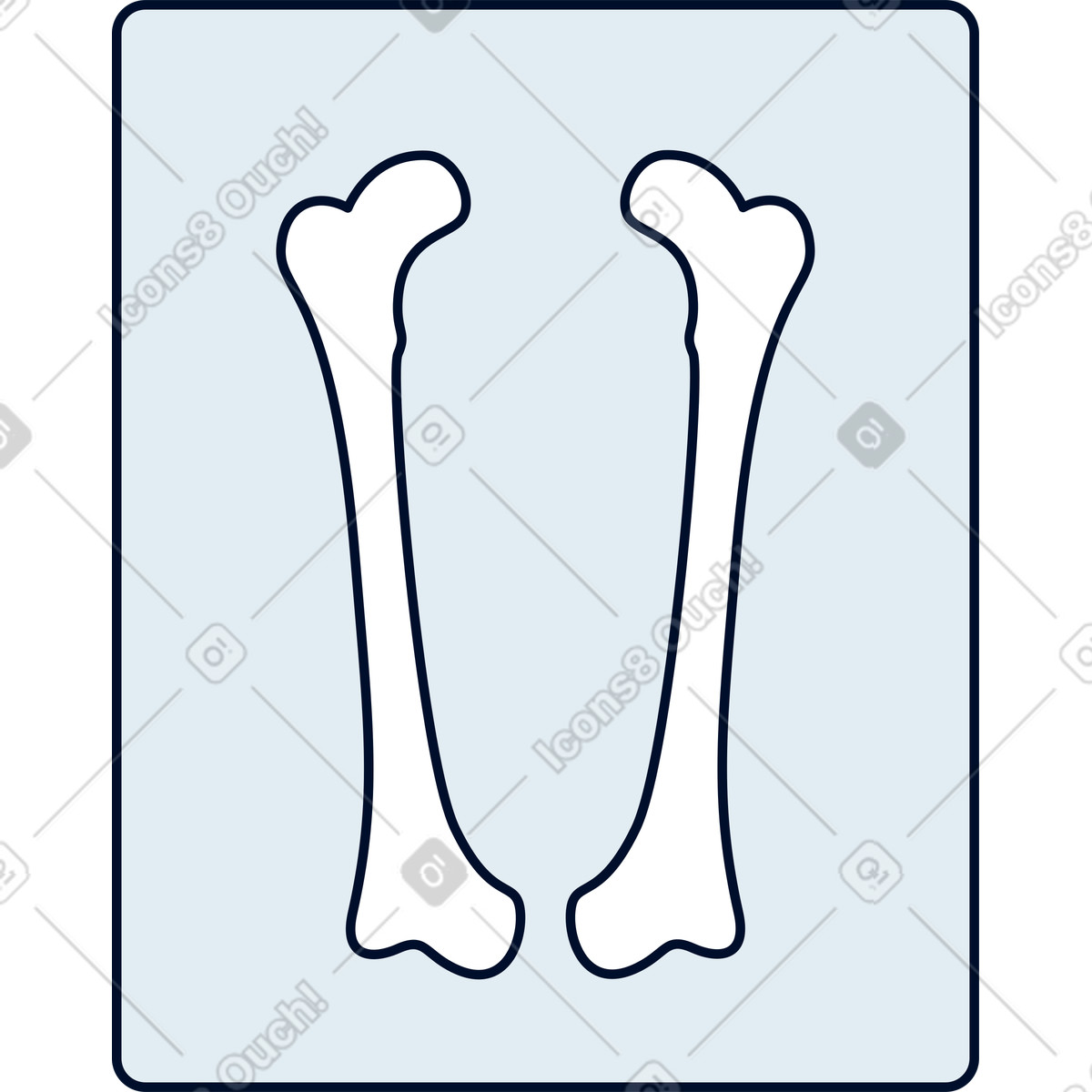 Illustration Des os dans le style Teal à télécharger aux formats PNG, SVG