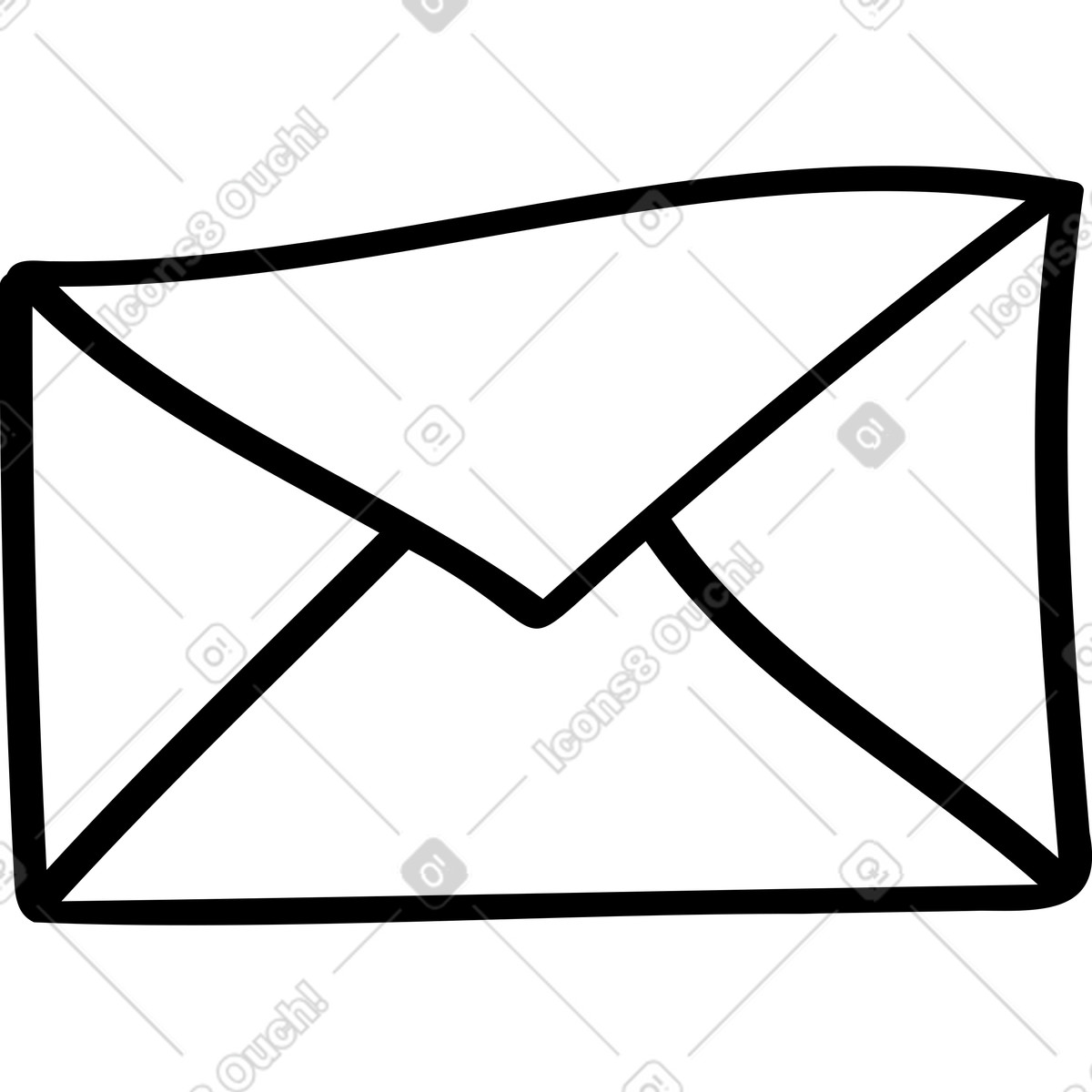 Twirl スタイルの 黒い封筒 のイラストをPNG、SVG形式でダウンロード