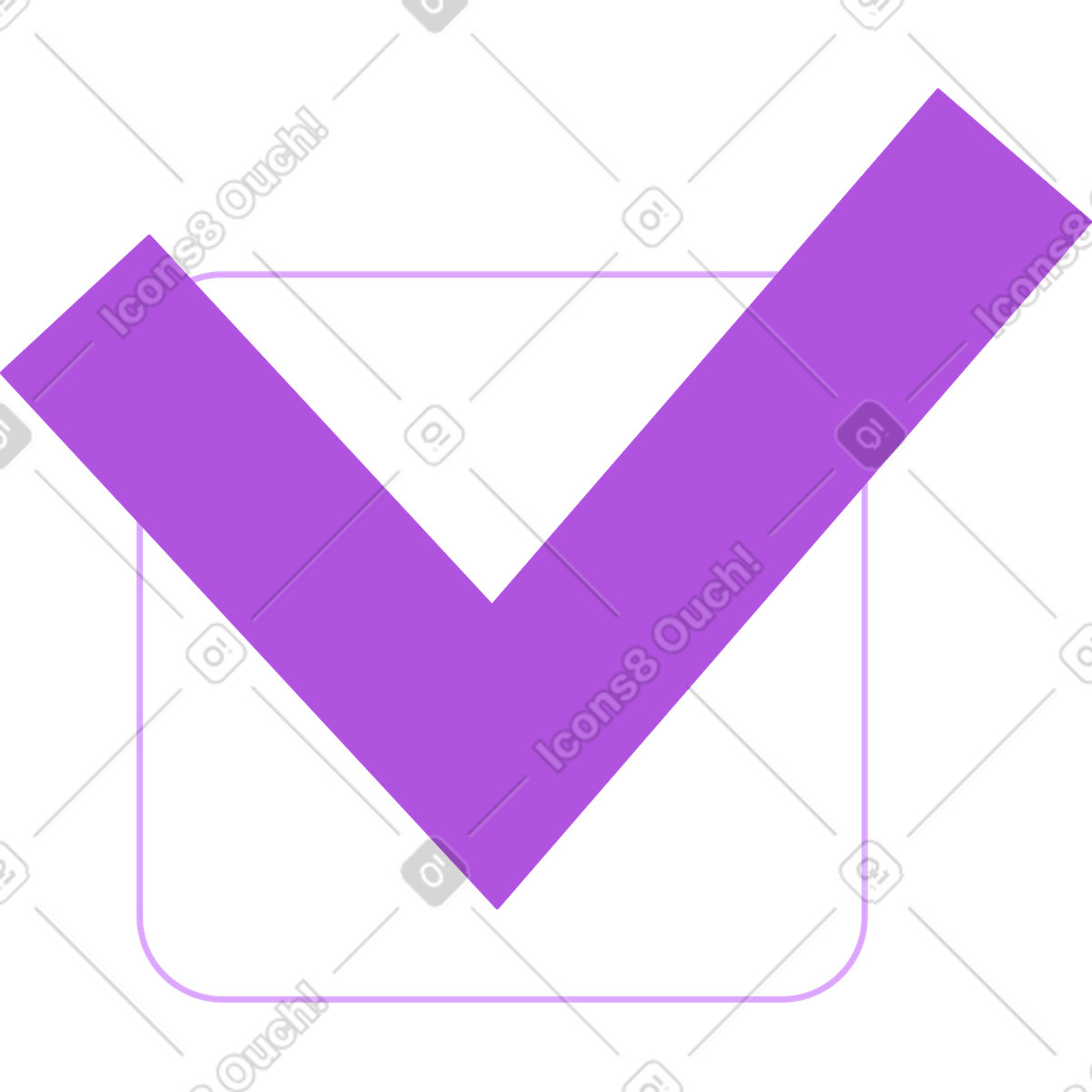 Illustration Case à cocher avec une énorme coche dans le style Grapy télécharger aux formats PNG, SVG