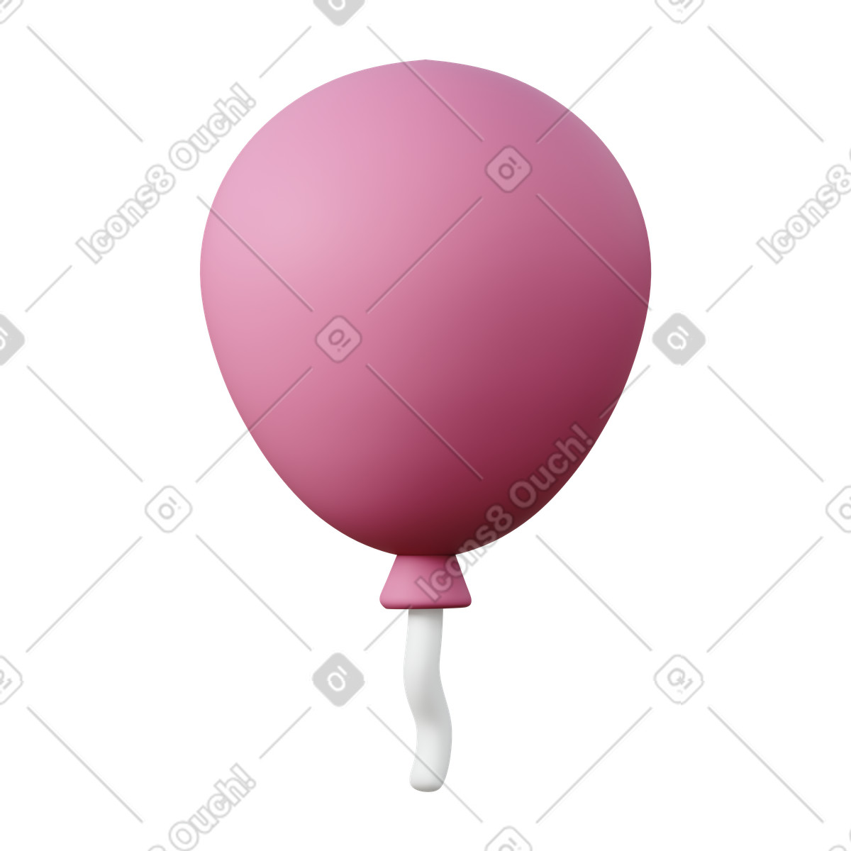 Party balloon illustration in 3D Sugary style download in PNG, SVG
