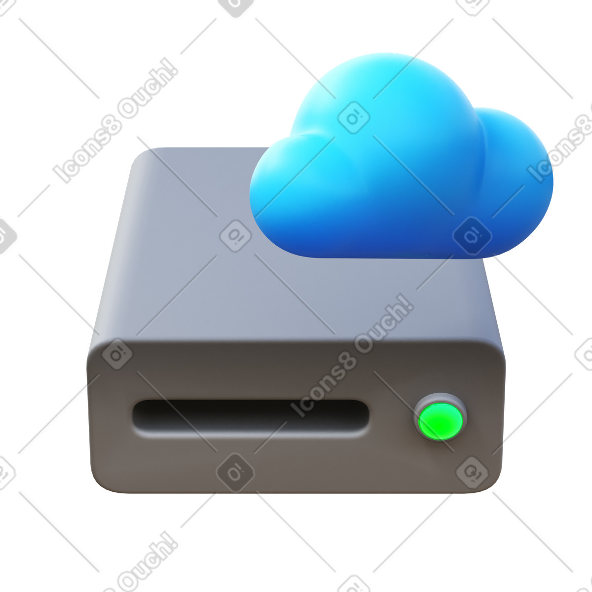3D Fluency スタイルの Cloud storage のイラストをPNG、SVG形式でダウンロード