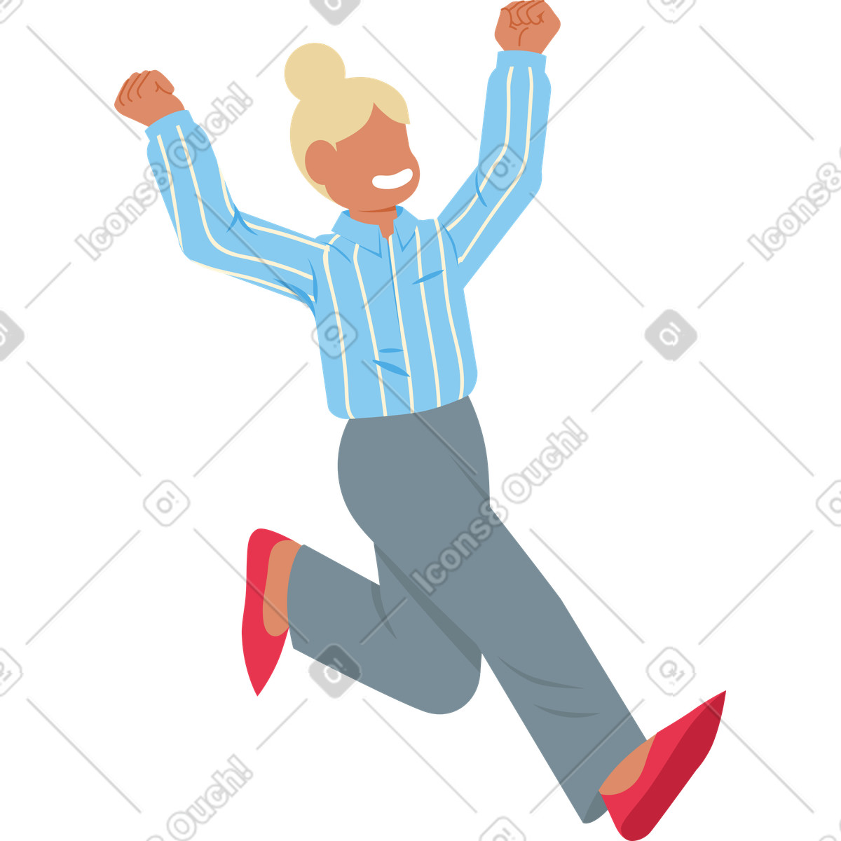 Ilustração de Jovem pulando alegria em no estilo Catchy para baixar em PNG, SVG