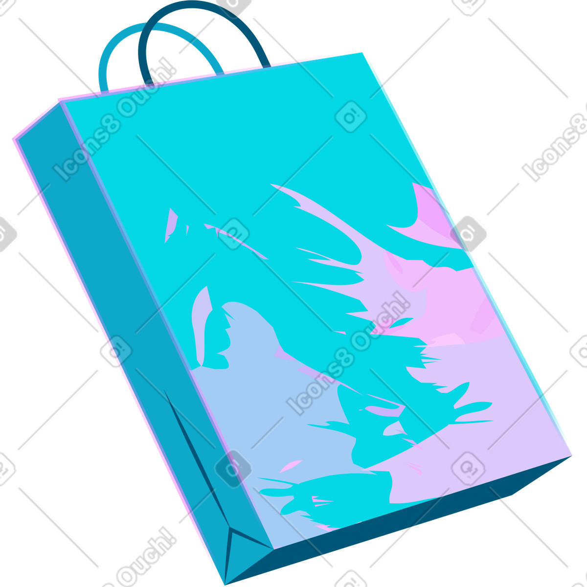 Ilustración Paquete decorado en estilo Neon a descargar en PNG y SVG