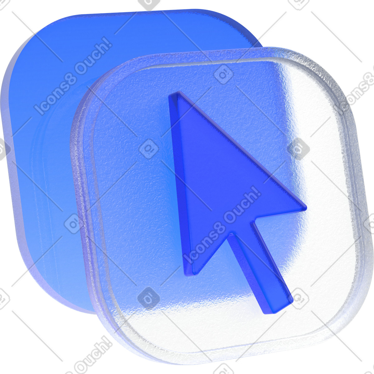 Ilustração de Ícone cursor transparente em no estilo 3D Enterprise para baixar em PNG, SVG
