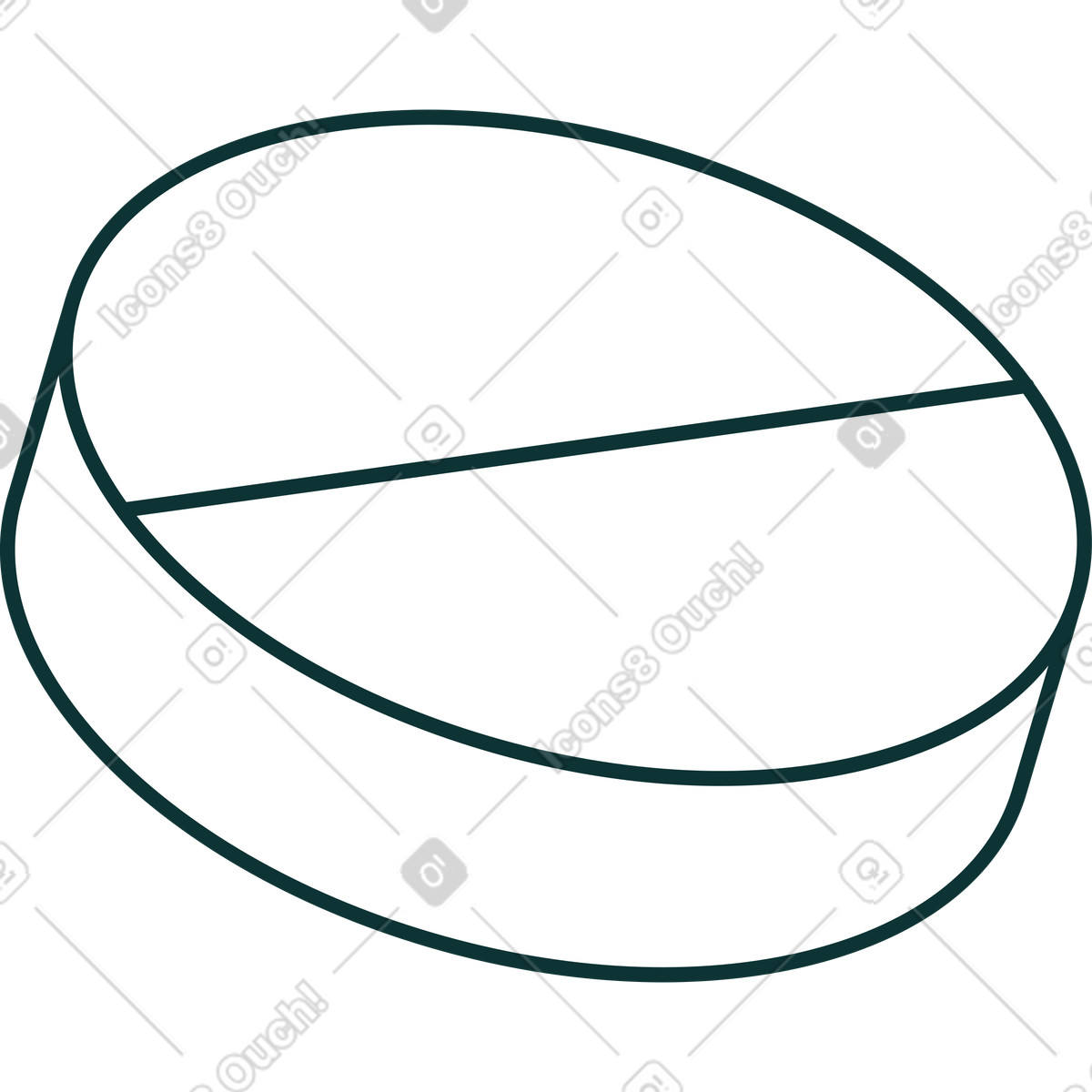 Pill round illustration in Florid style download in PNG, SVG